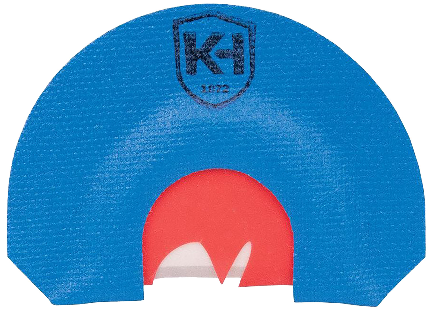 Blue swim cap with red circle design