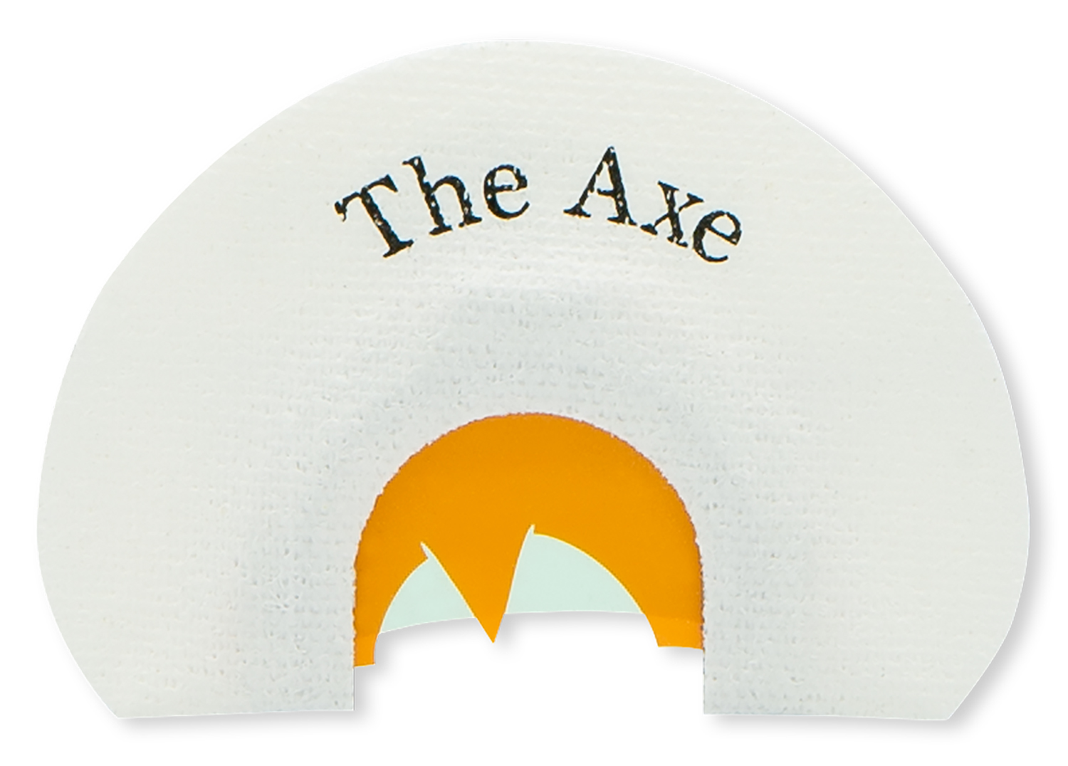 Turkey diaphragm call labeled 'The Axe'