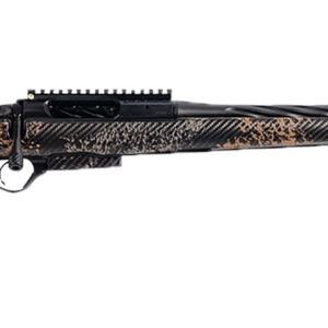 Side view of a modern rifle with camo design