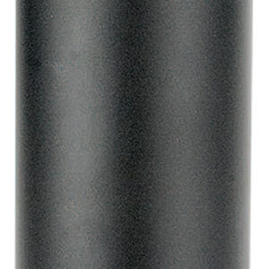 Black cylindrical firearm suppressor with vented base