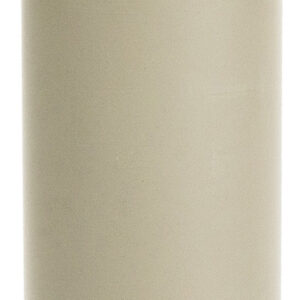 Beige cylindrical firearm suppressor on white background