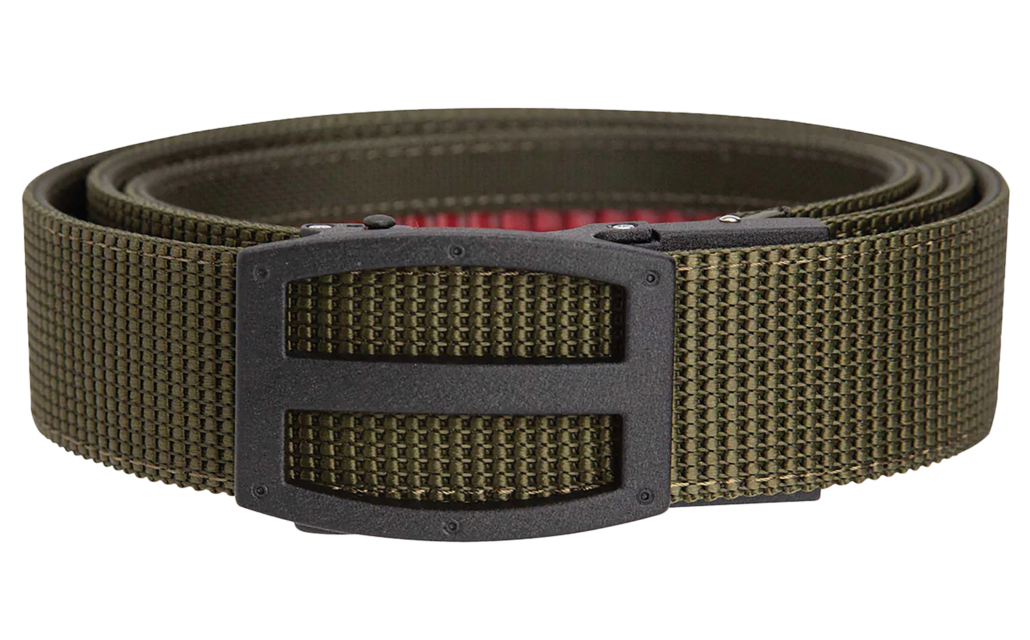 Olive green tactical belt with black buckle