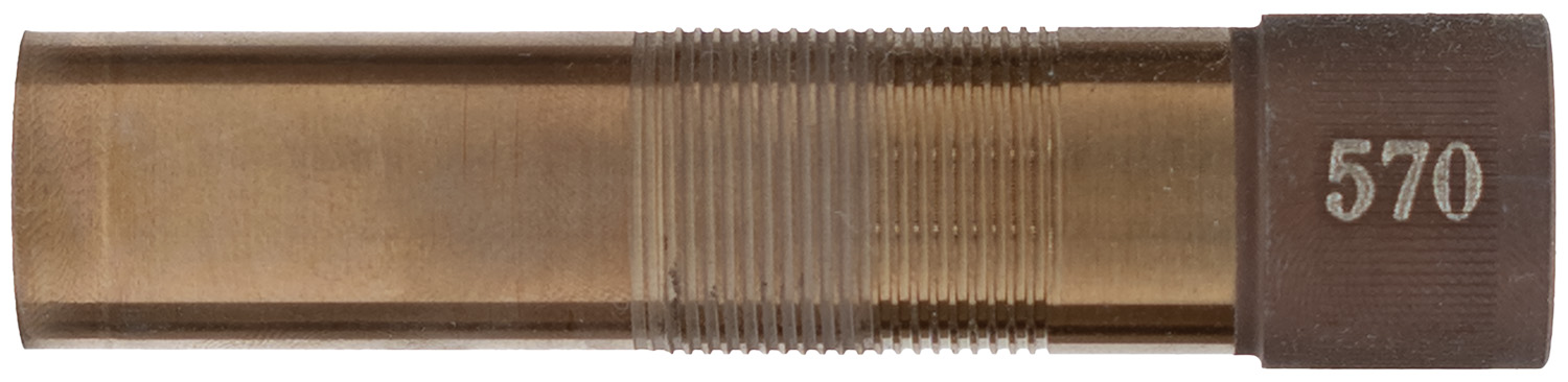 Brown cylindrical gauge with number 570