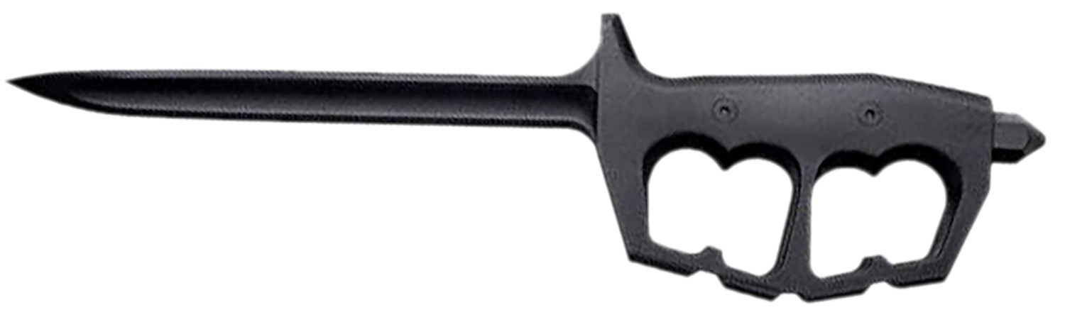 Black trench knife with brass knuckle handle