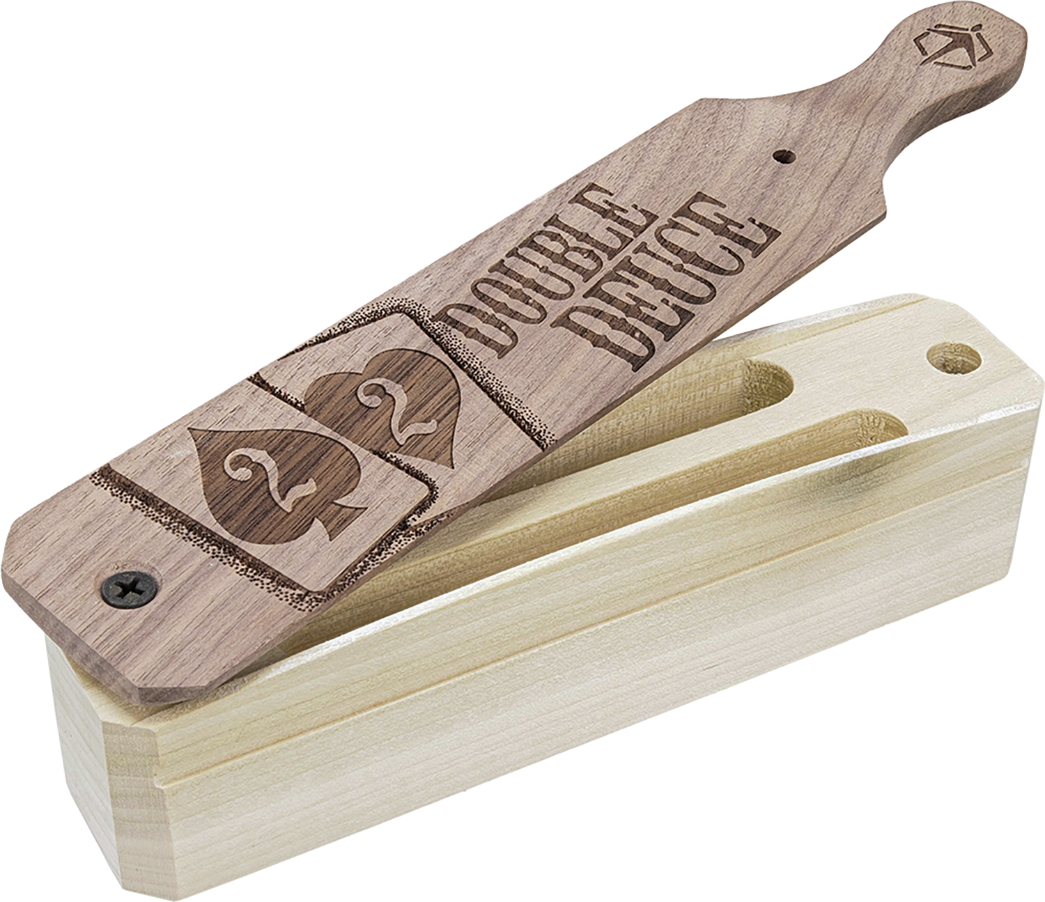 Wooden Double Deuce cribbage board with base
