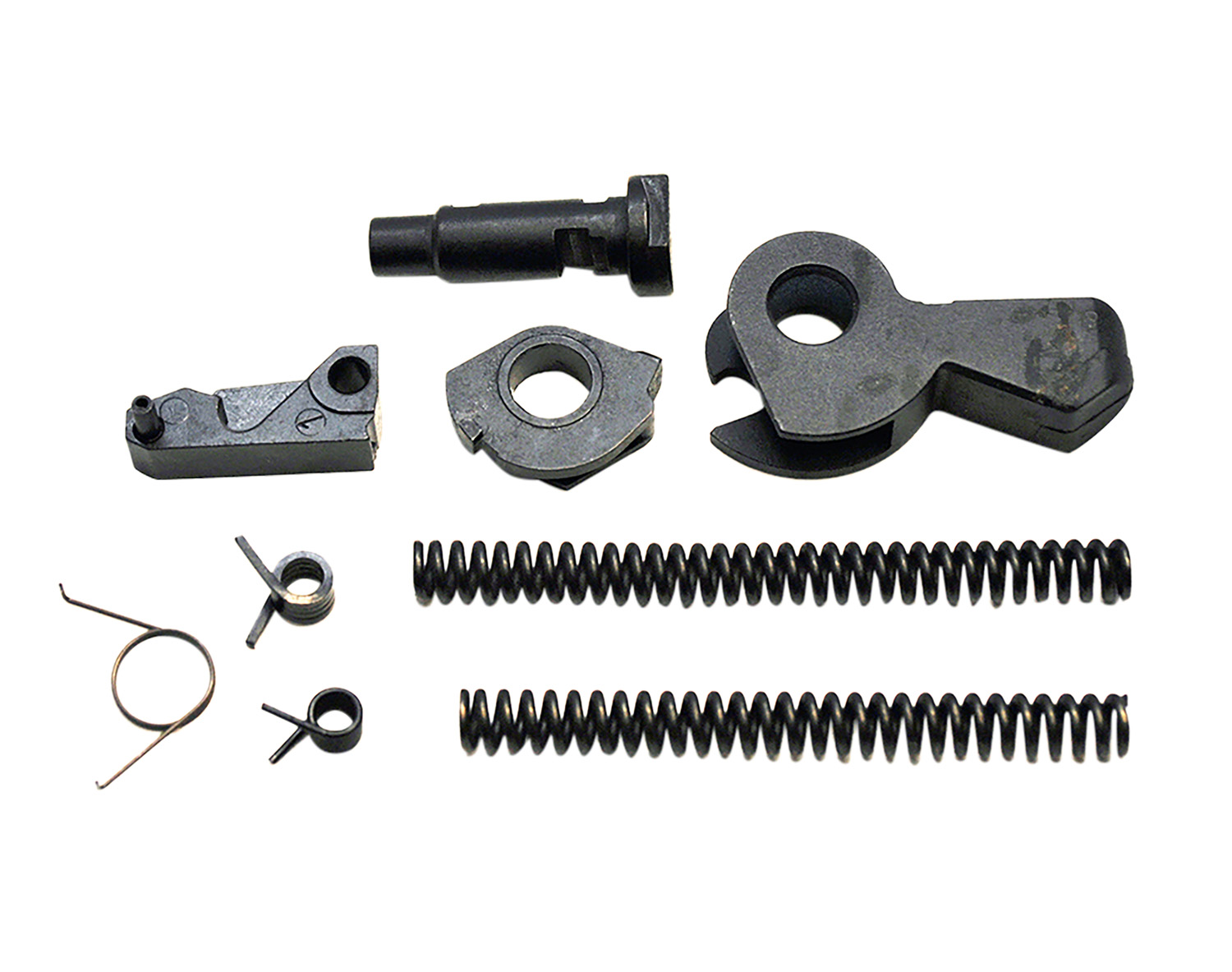Various mechanical components and springs arranged.