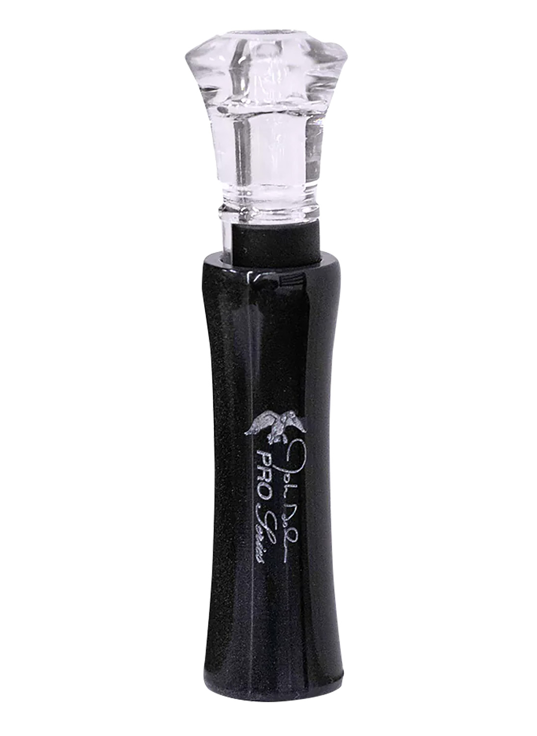 Black duck call with clear acrylic mouthpiece