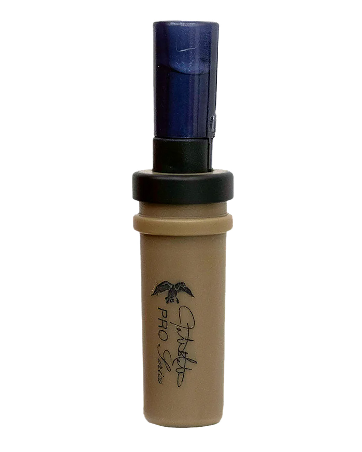 Duck hunting call with blue mouthpiece