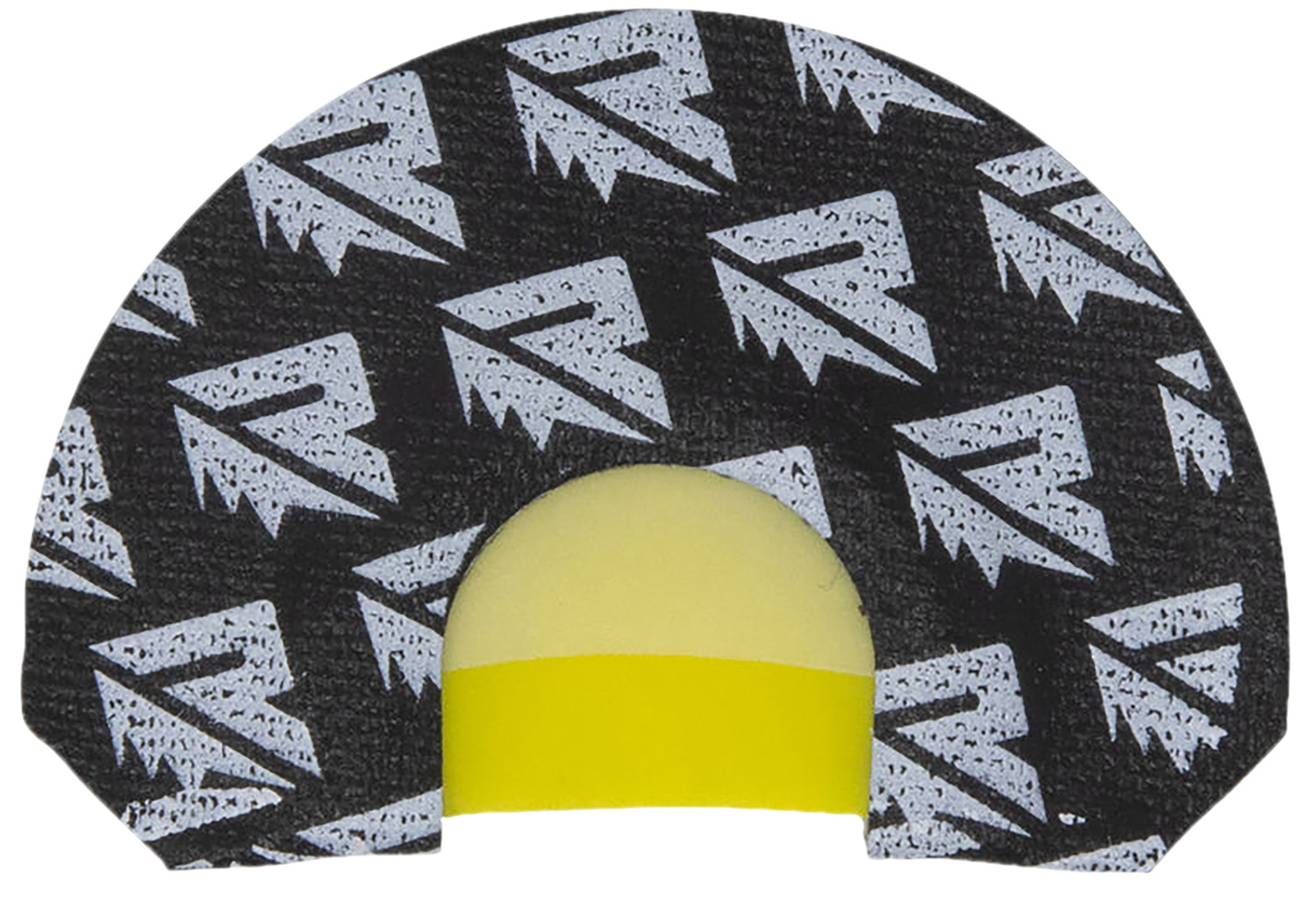 Geometric black and white pattern with yellow dome