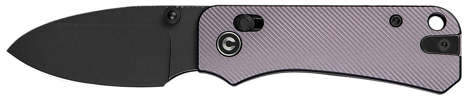 Black folding pocket knife with gray handle