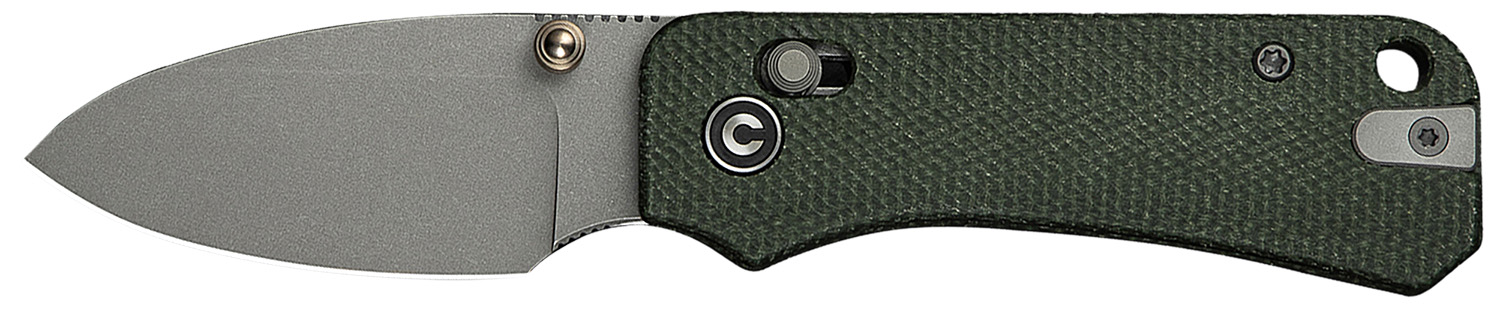Green-handled folding pocket knife with metal blade