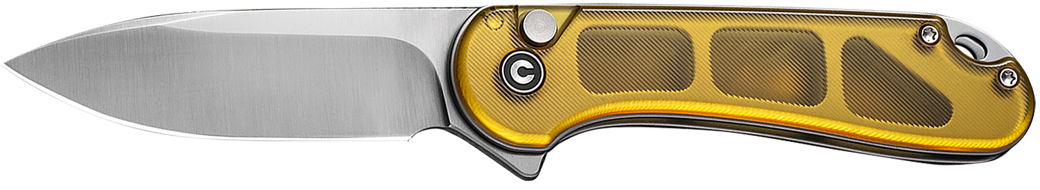 Yellow-handled folding pocket knife with silver blade