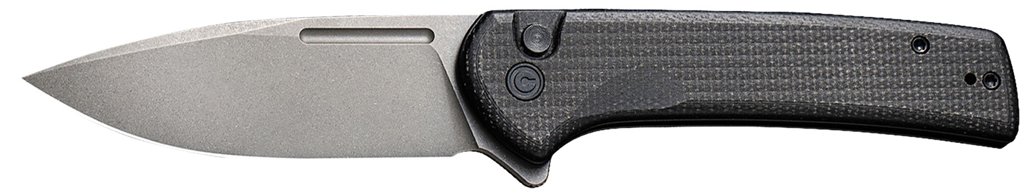 Black folding pocket knife with silver blade