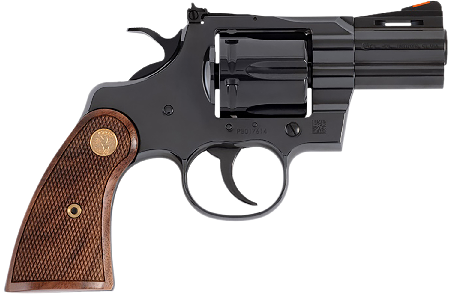 Revolver with wooden grip and black finish