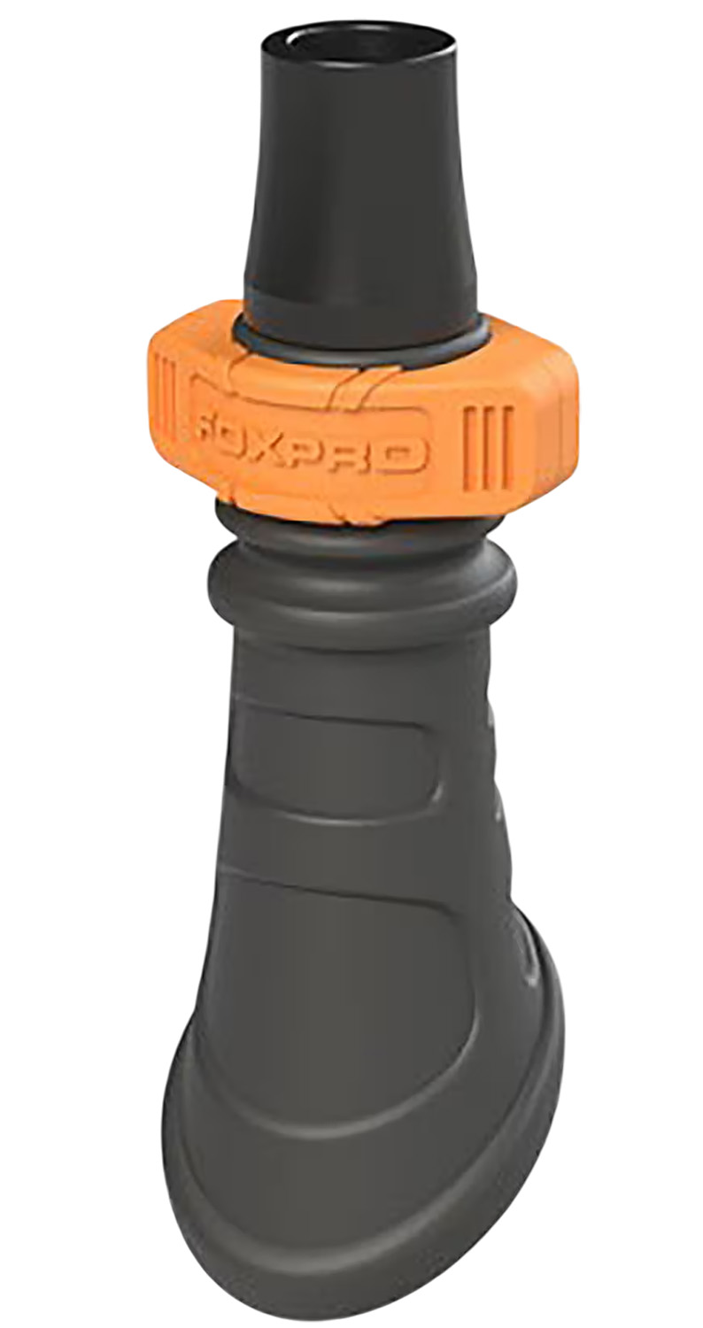 Black and orange leaf blower nozzle attachment