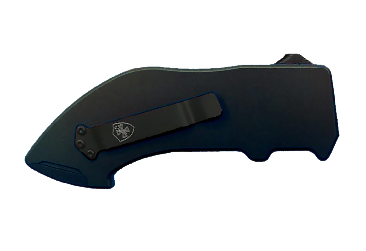 Black folding pocket knife with clip