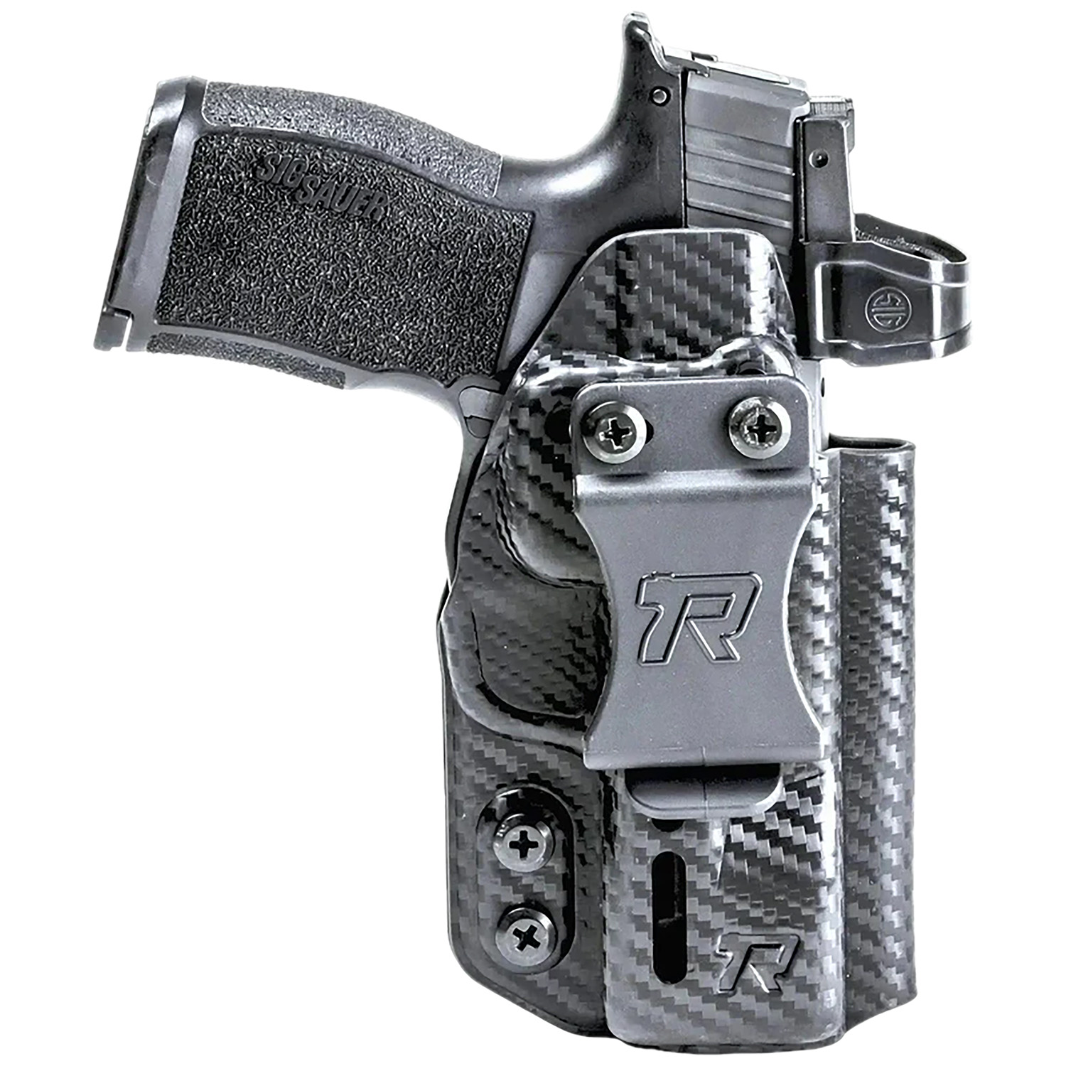 Sig Sauer handgun in carbon fiber holster