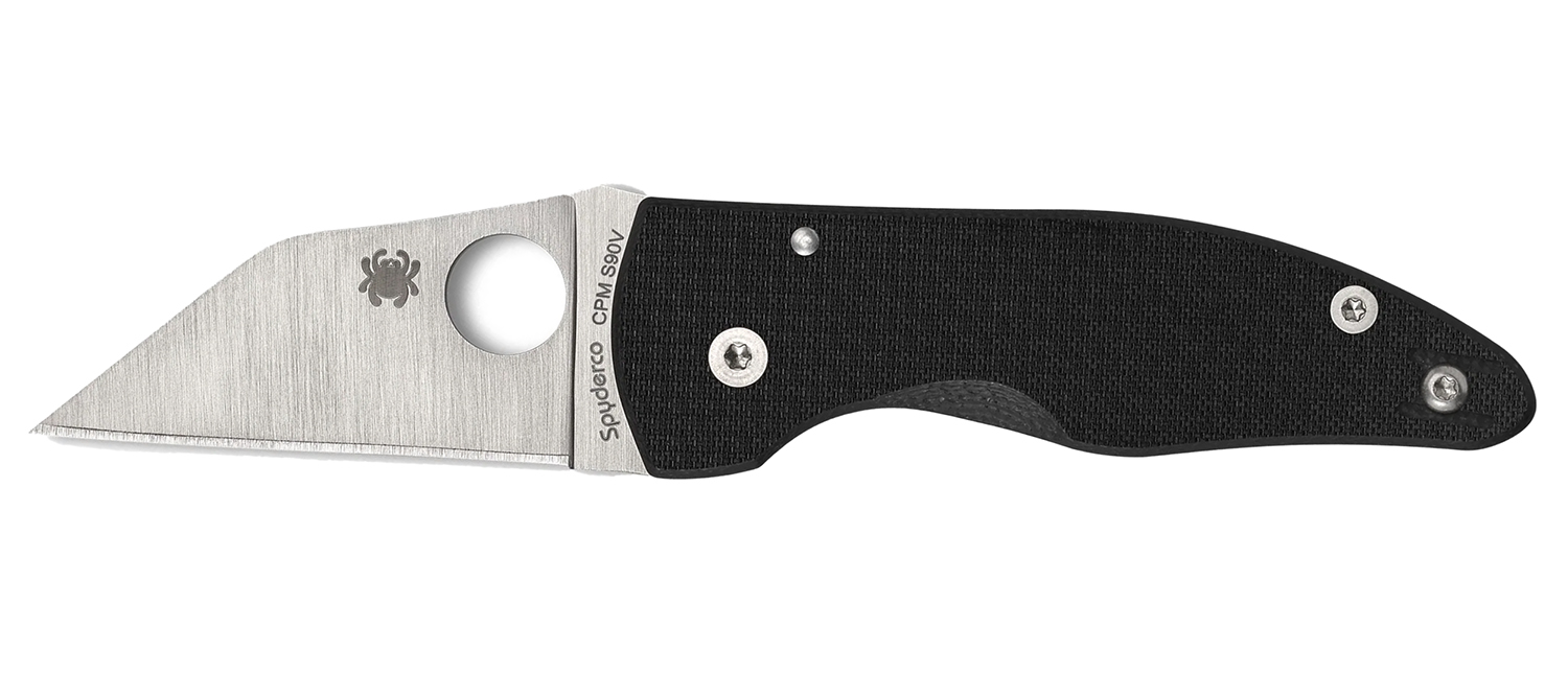 Spyderco folding knife with black handle