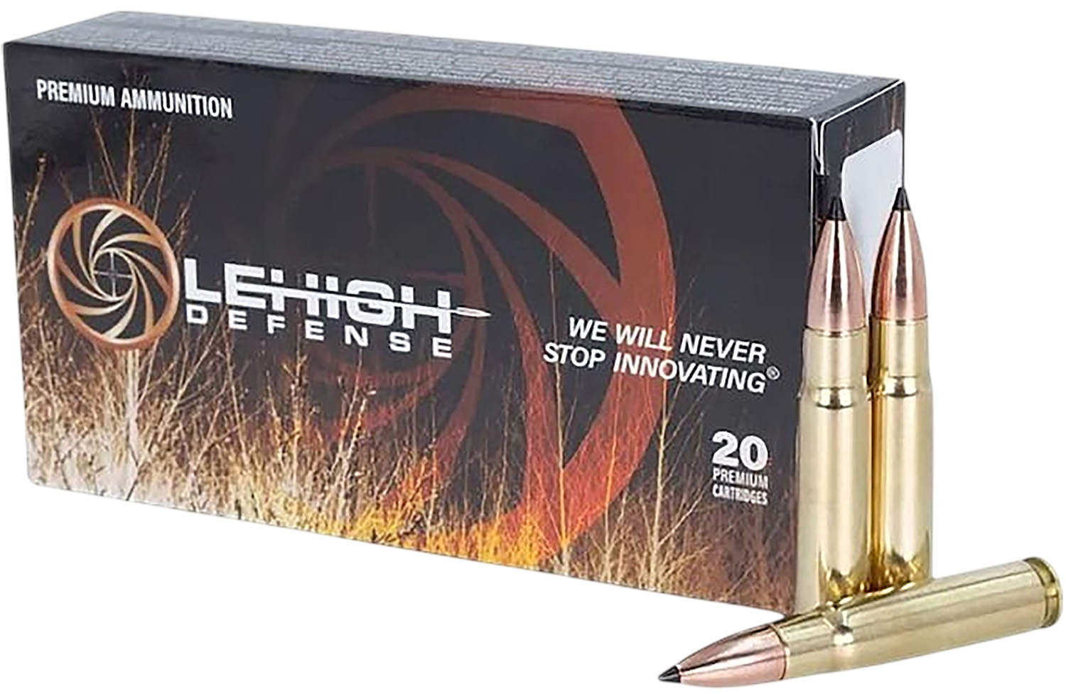 Lehigh Defense premium ammunition box and rifle cartridges