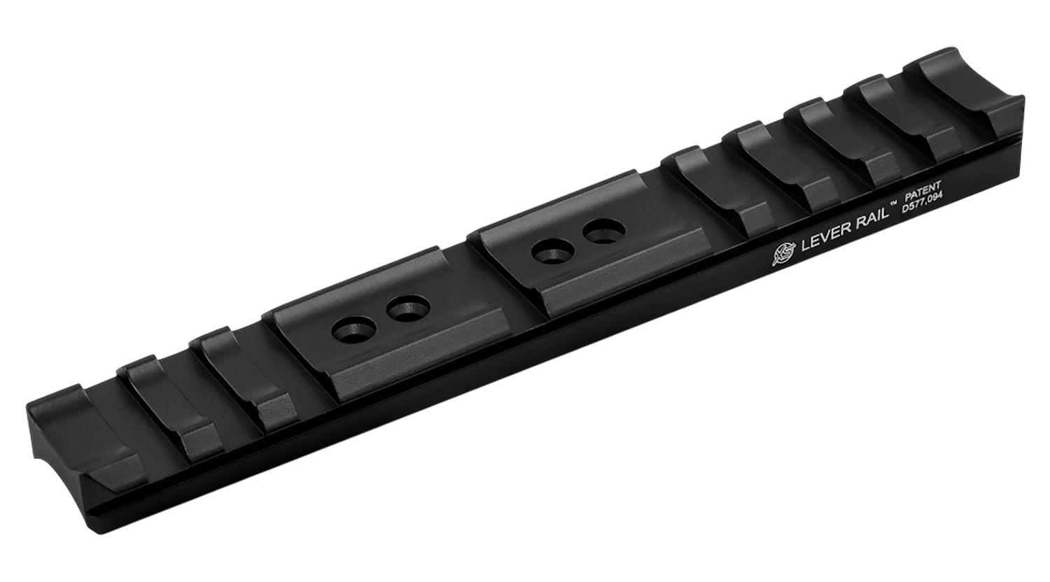 Black metal lever rail mounting base