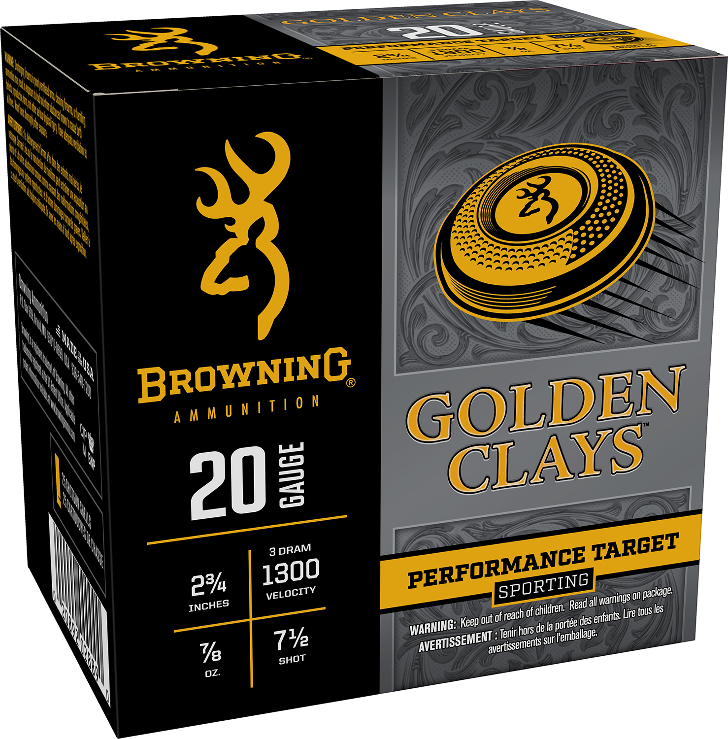 Browning Golden Clays 20 gauge ammunition box