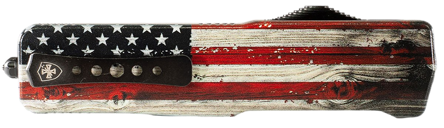 Folding knife with American flag handle design