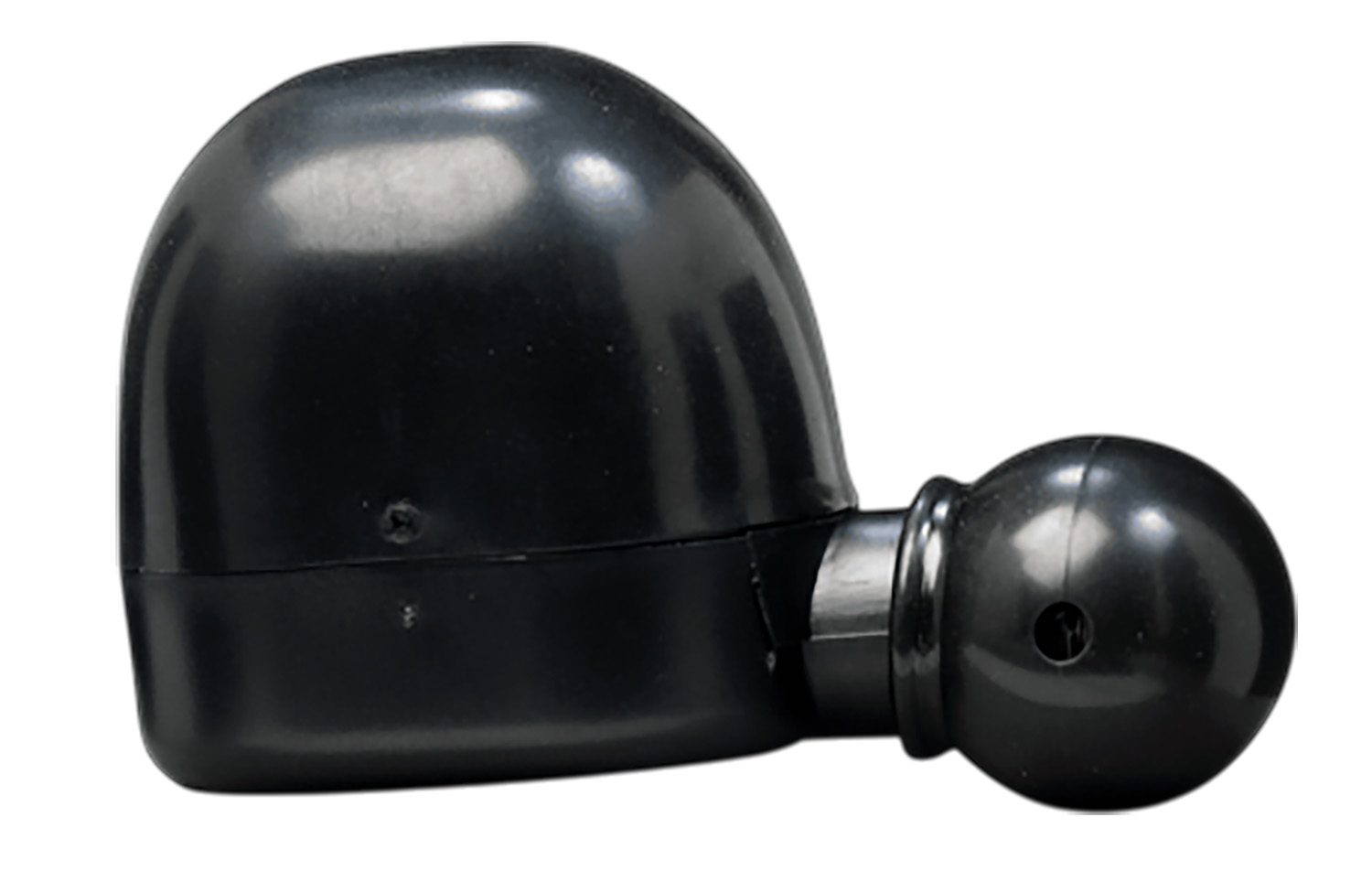 Black dome-shaped device with spherical side attachment