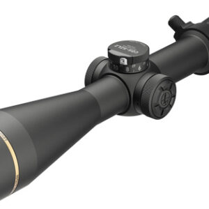 Black Leupold rifle scope isolated on white background