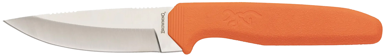 Browning knife with orange handle and steel blade