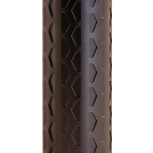 Black cylindrical metal suppressor with vented outer casing