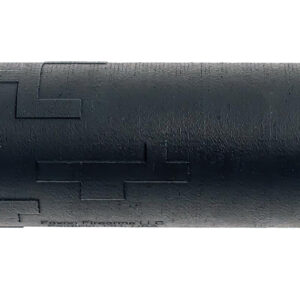 Black textured foam roller on white background