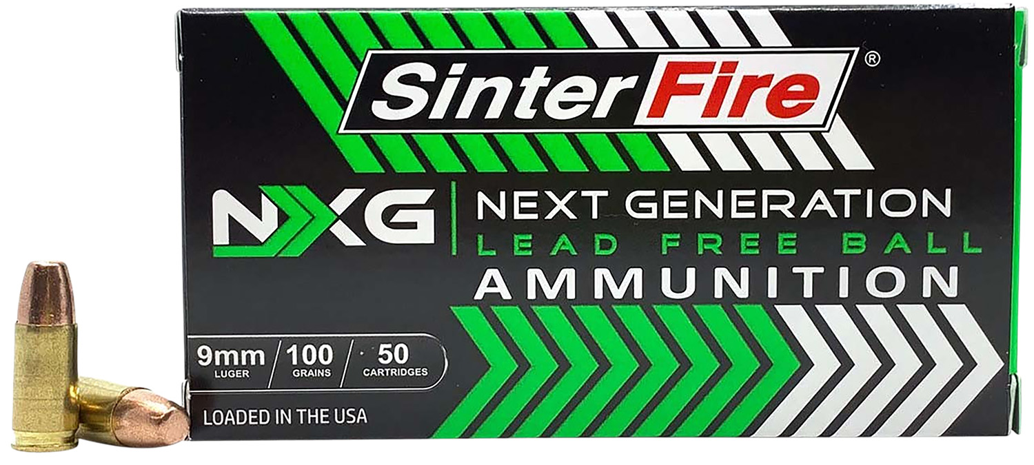 SinterFire NXG 9mm lead-free ammunition box