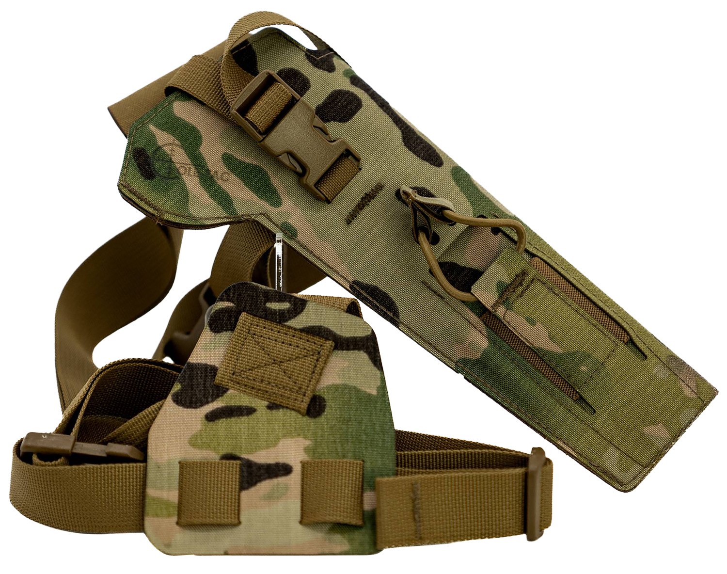 Camouflage tactical holster with adjustable strap and buckle