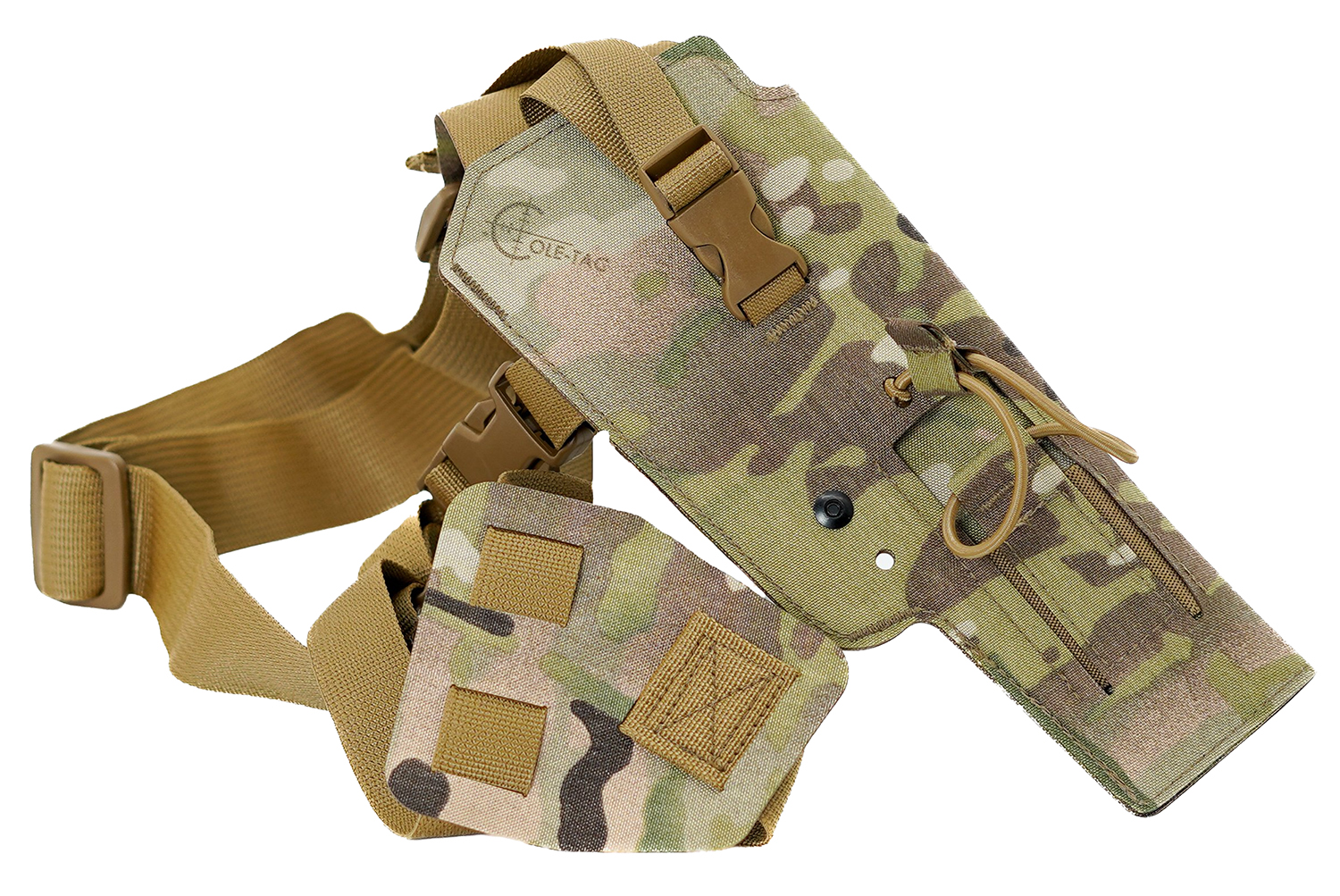 Camouflage tactical drop leg pouch with straps