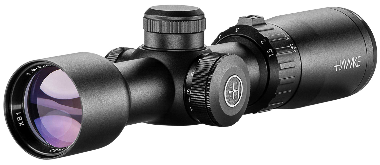 Hawke black rifle scope with adjustment turrets