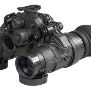 Black night vision binoculars on white background