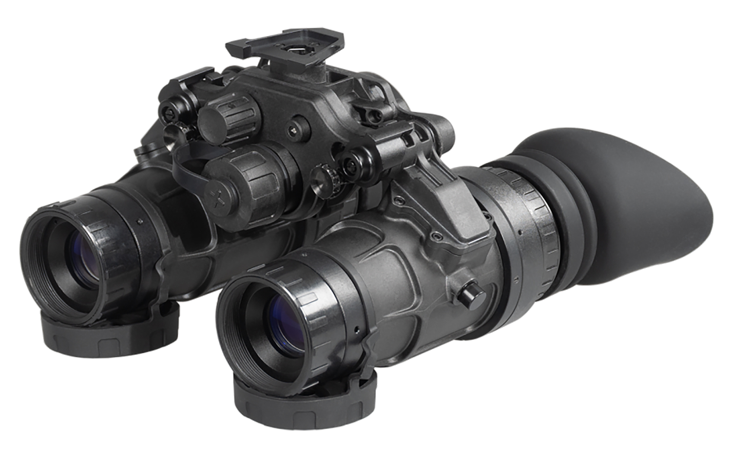 Dual-tube night vision binocular device with mount