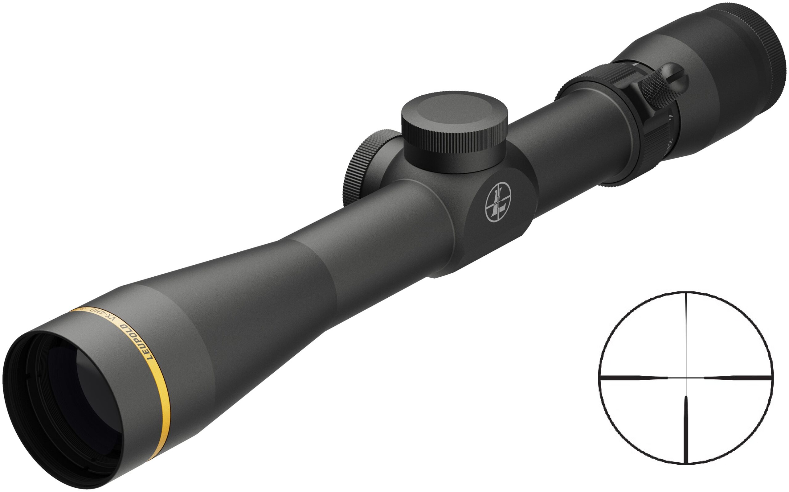 Leupold rifle scope with crosshair reticle graphic