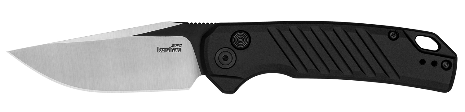 Black Kershaw folding knife with silver blade