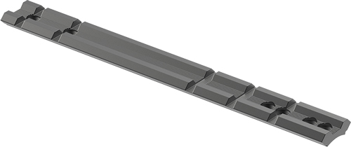 Long machined metal rail with mounting holes