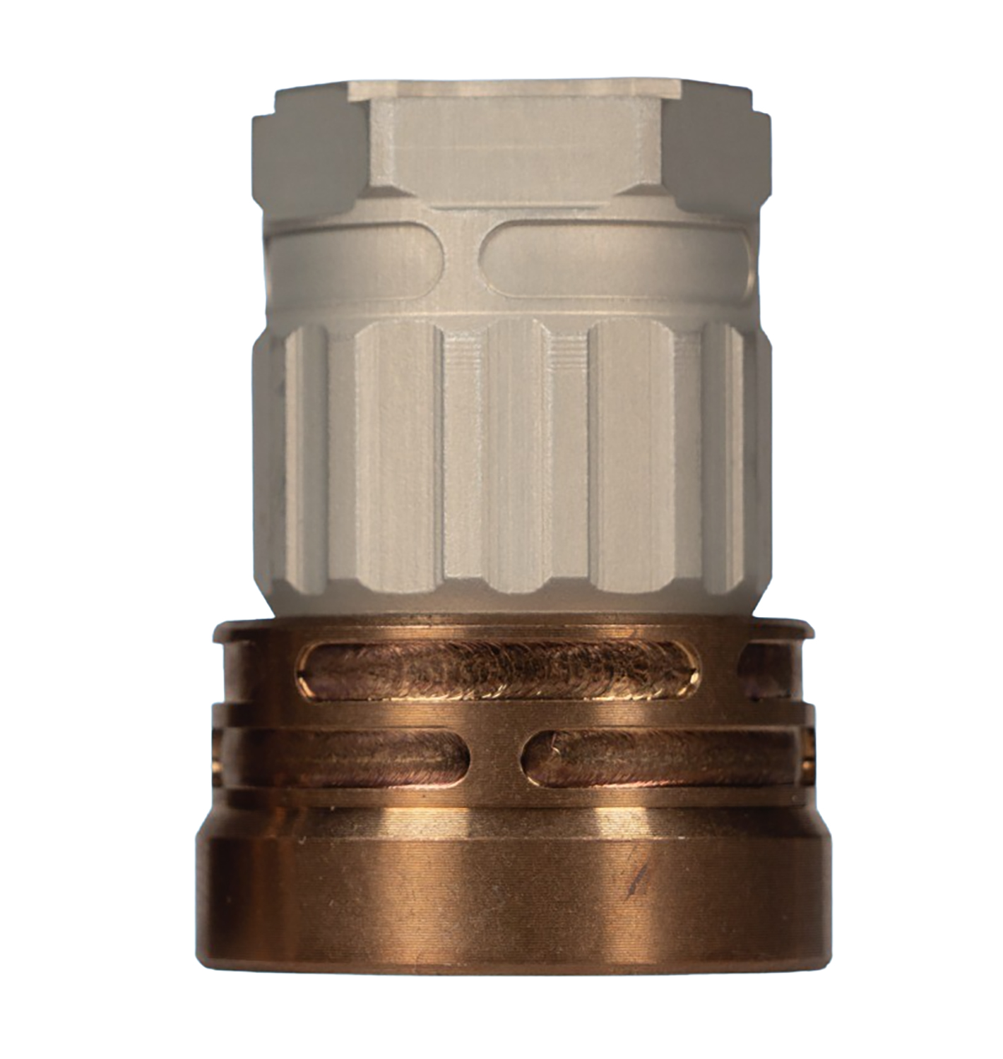 Metal and plastic industrial cable connector component