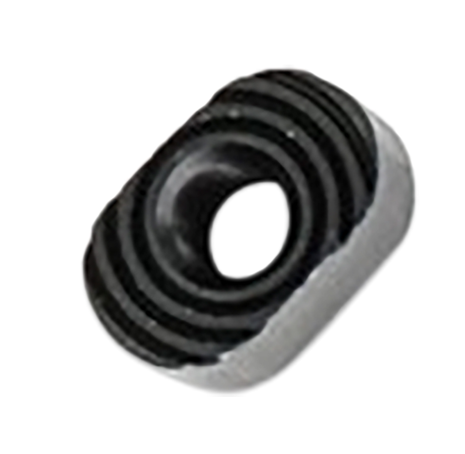 Close-up of metal threaded insert nut