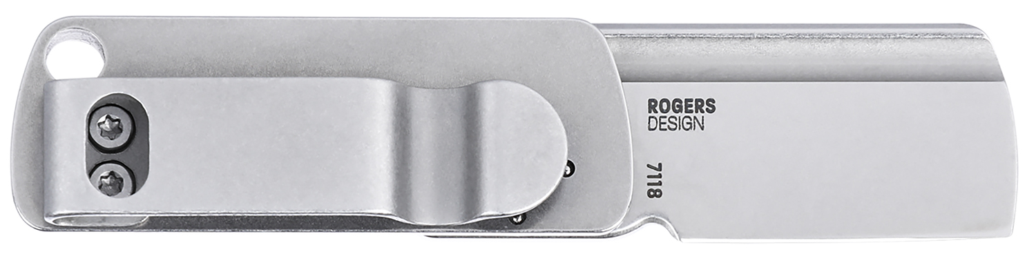 Stainless steel folding knife with pocket clip