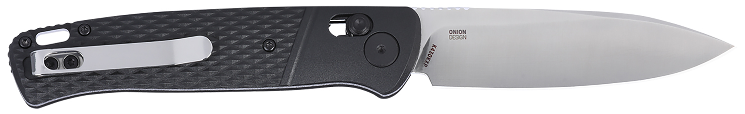 Black folding pocket knife with silver blade