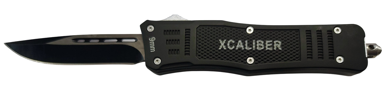 Black XCALIBER 9mm tactical automatic knife