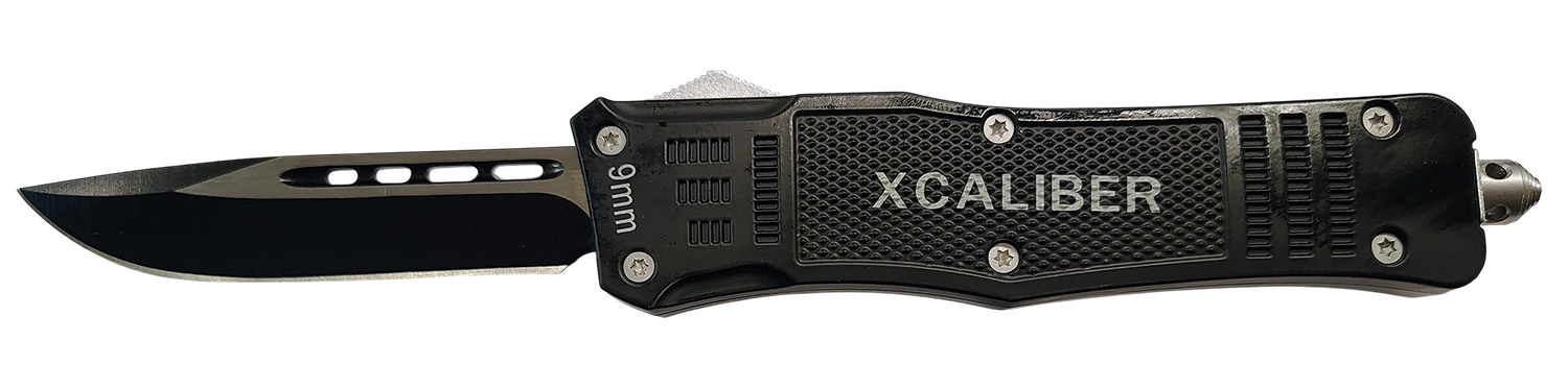 Black XCALIBER 9mm folding tactical knife