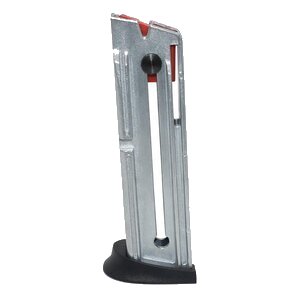 Metal magazine with a black base