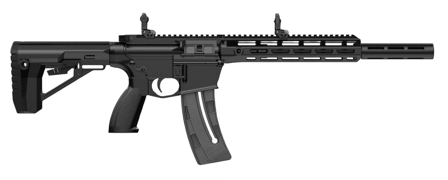 Black tactical rifle with magazine