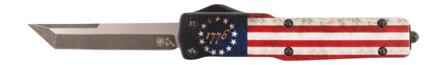 Folding knife with 1776 American flag handle