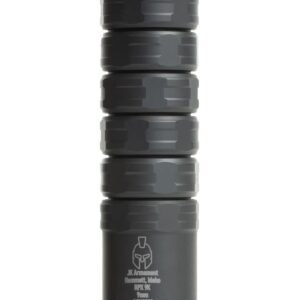 Black cylindrical 9mm firearm suppressor